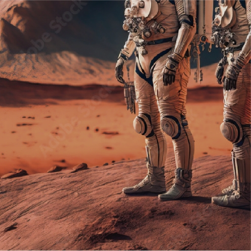 宇宙で働くロボットのイメージ写真